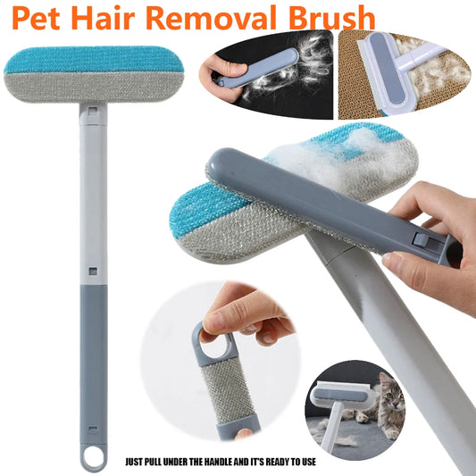 Brosse d'épilation 3 en 1 pour animaux de compagnie, brosse de nettoyage de vitres à Long manche, outil de nettoyage de fourrure d'animaux, brosse d'épilation pour chiens et chats, fournitures pour animaux de compagnie