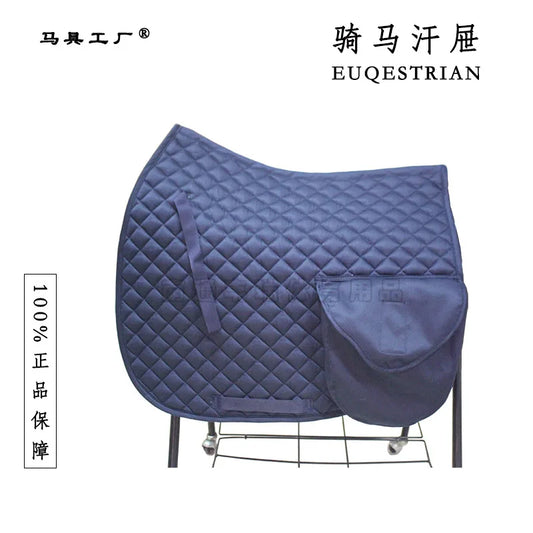 Coussin de selle avec poches de rangement double face, en pur coton, absorbant la sueur, équipement pour chevaux, coussin arrière pour équitation équestre