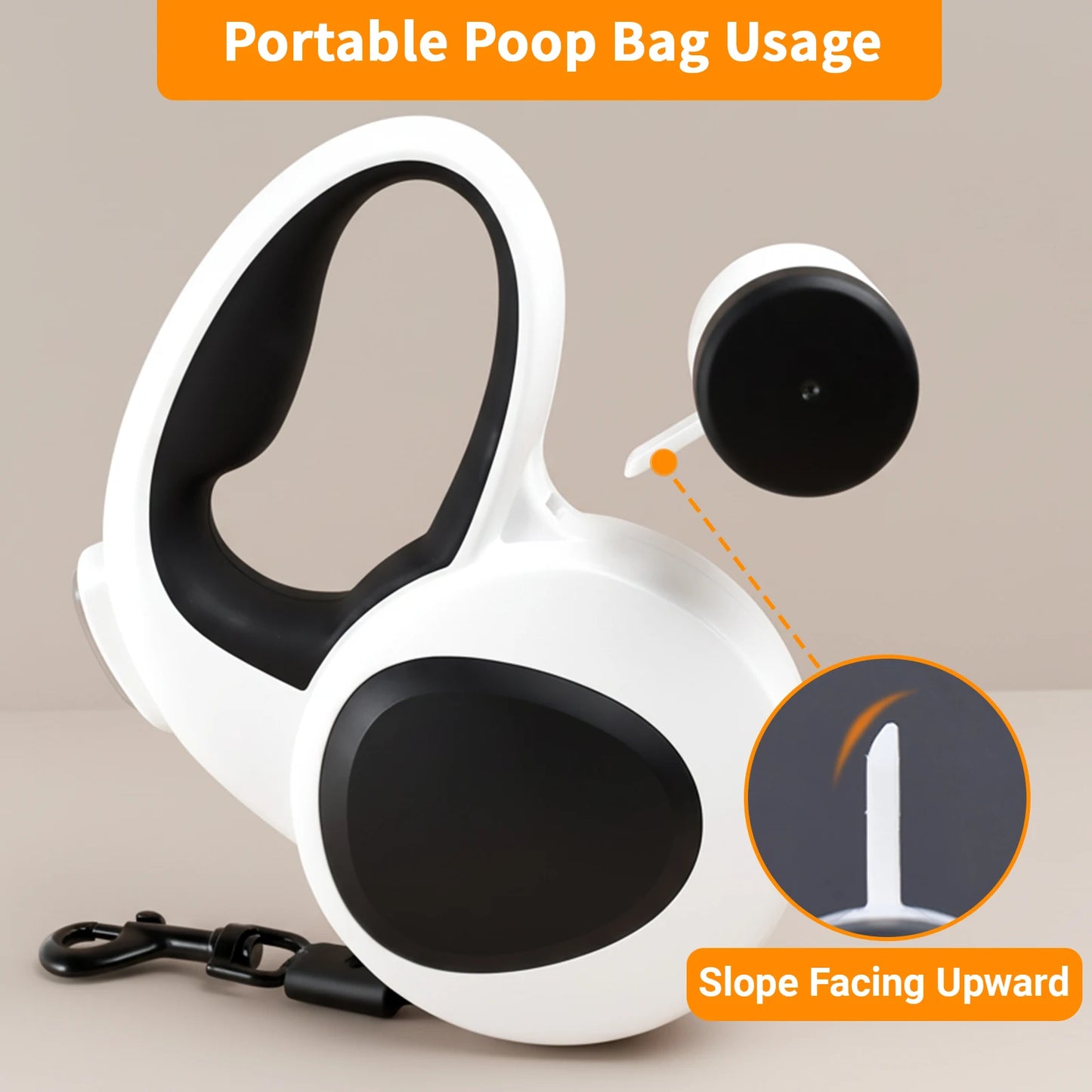 Laisse rétractable pour chien avec lumière LED rechargeable par USB, plomb pour chien robuste, support de sac pour merde, câble en acier, 16 pieds