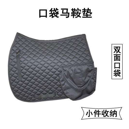 Coussin de selle avec poches de rangement double face, en pur coton, absorbant la sueur, équipement pour chevaux, coussin arrière pour équitation équestre