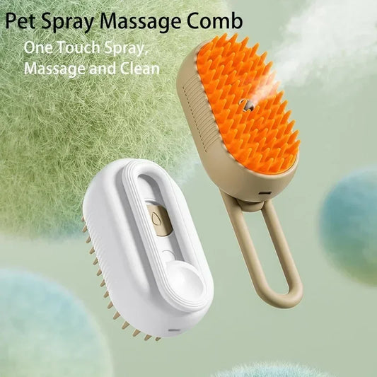 Brosse vapeur pour chien, brosse électrique 3 en 1 pour poils de chat, pour Massage, toilettage pour animaux de compagnie, élimination des poils emmêlés et lâches