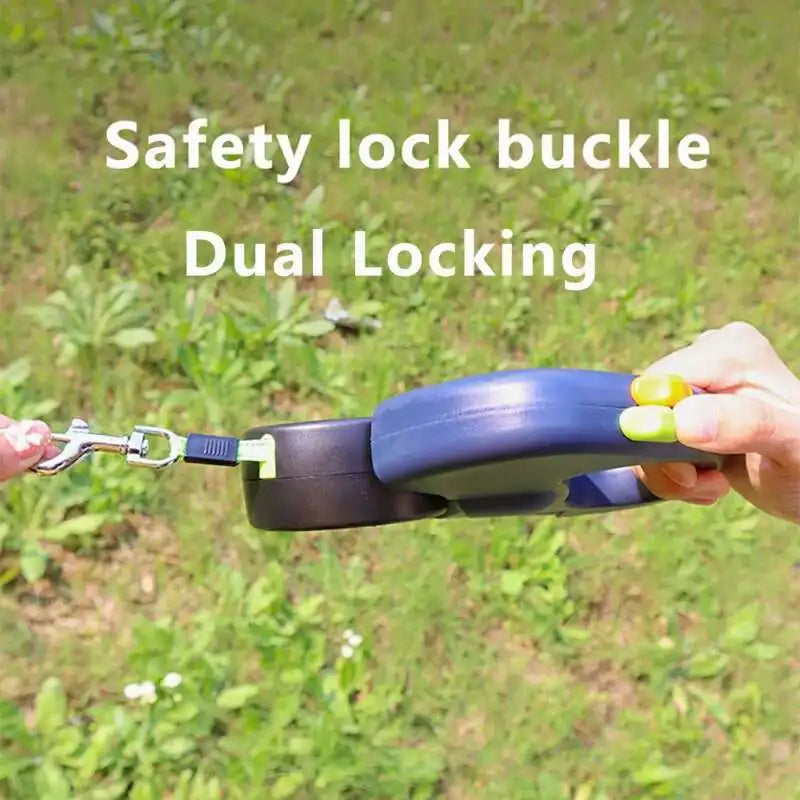 Laisse rétractable automatique à Double extrémité pour chien, 3m, avec lampe de poche LED, boîte à déchets, Roulette, corde de Traction Double à 360 degrés, fournitures pour animaux de compagnie