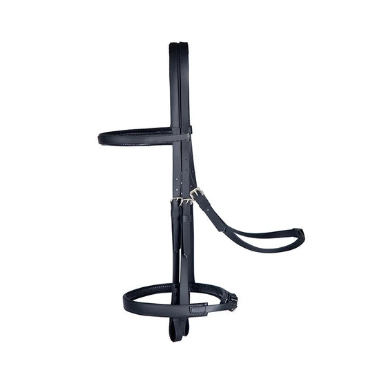 Cavassion Brown Horse Riding Bride avec rênes antidérapantes en caoutchouc, licou d'entraînement en cuir de vachette noir avec rênes 8208008